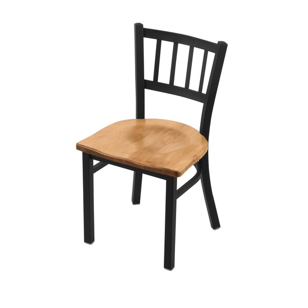 610 Contessa 18" Chair with Black Wrinkle Finish and Medium Maple Seat